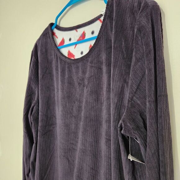 Croft Barrow Intimates Blouse Sweater Women Size Large Black Super Soft - Picture 3 of 10